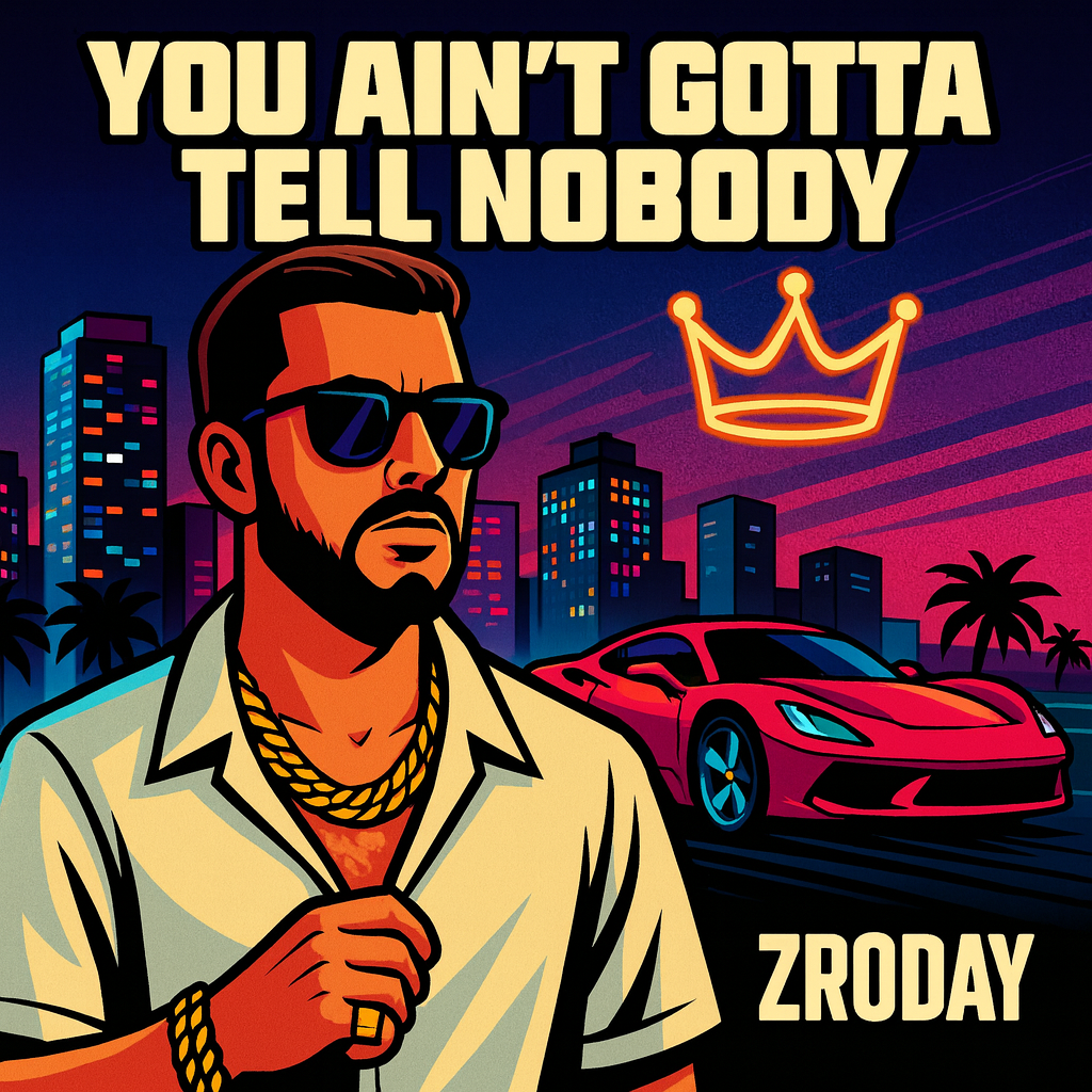 ZRODAY - You Ain't Gotta Tell Nobody official single cover art featuring cyberpunk-style design